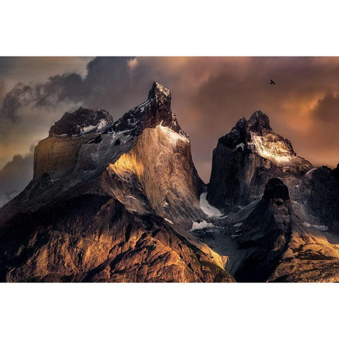 The Horns At Sunrise Black Modern Wood Framed Art Print with Double Matting by Chen, Vincent