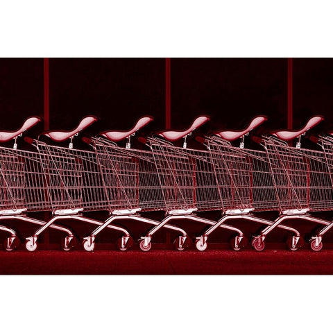 Rhythm In Red Gold Ornate Wood Framed Art Print with Double Matting by Hammer, Jacqueline