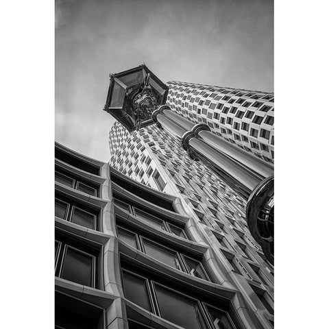 Street Light Black Modern Wood Framed Art Print by Pfeiffer, Peter