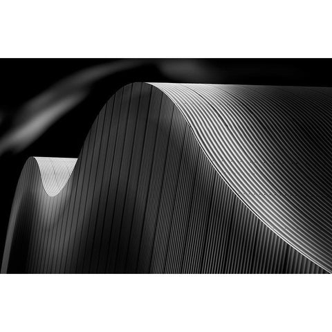 Smooth Lines Black Modern Wood Framed Art Print by Van Son, Greetje