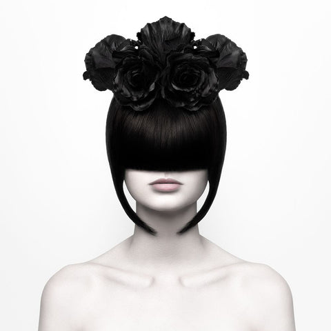 Black Widow Black Modern Wood Framed Art Print by Nemcekova EP, Martina
