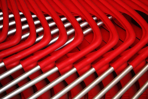 Stacked Chairs Black Ornate Wood Framed Art Print with Double Matting by Hawerkamp, Hans-Wolfgang