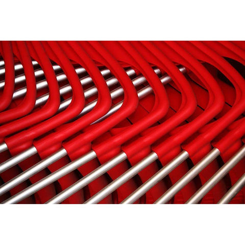 Stacked Chairs Black Modern Wood Framed Art Print with Double Matting by Hawerkamp, Hans-Wolfgang