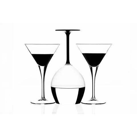 Glass Black Modern Wood Framed Art Print by Bicski, Monika