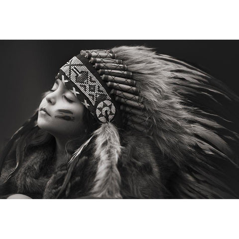 Chief Of Her Dreams Black Modern Wood Framed Art Print with Double Matting by Rozenzvig, Carmit