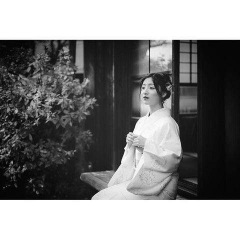 Risa White Modern Wood Framed Art Print by Ishijima, Nobu