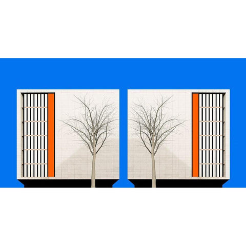 Twins White Modern Wood Framed Art Print by Schuster, Inge