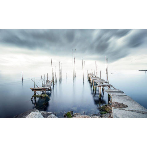 Crossing Of The Future White Modern Wood Framed Art Print by Araujo, Nuno