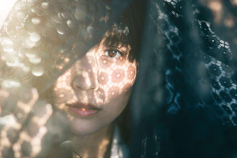 Sanako Black Ornate Wood Framed Art Print with Double Matting by Kiyota, Daisuke