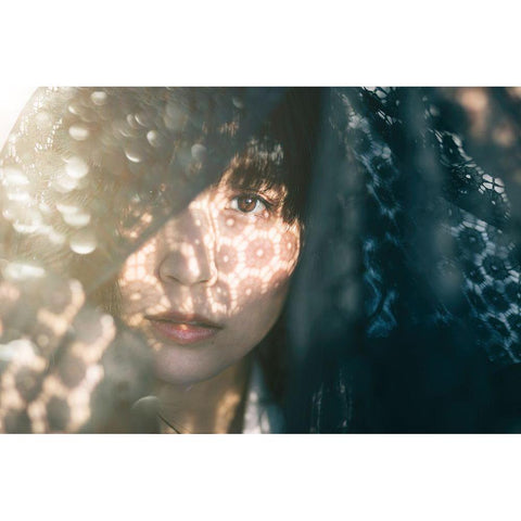 Sanako Black Modern Wood Framed Art Print by Kiyota, Daisuke