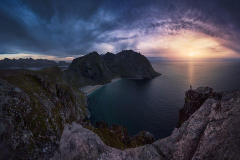 Kvalvika Black Ornate Wood Framed Art Print with Double Matting by F. Turienzo, Carlos