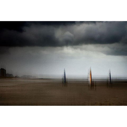 Riders On The Storm Black Modern Wood Framed Art Print by Flour, Bruno