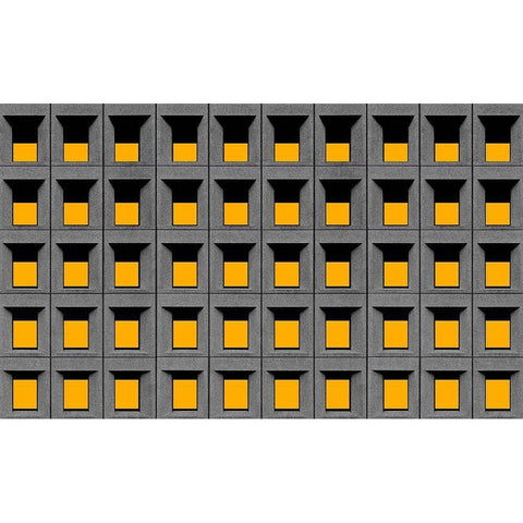 Yellow Squares White Modern Wood Framed Art Print by Schuster, Inge