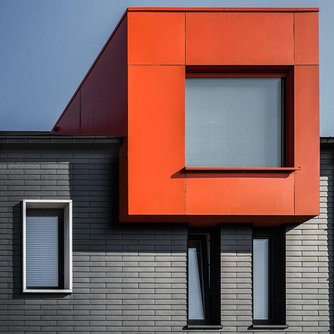 Orange Hideout Black Ornate Wood Framed Art Print with Double Matting by Vangindertael, Luc