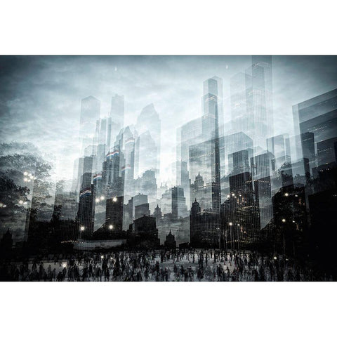 Untitled Black Modern Wood Framed Art Print with Double Matting by Lacz, Krisztina