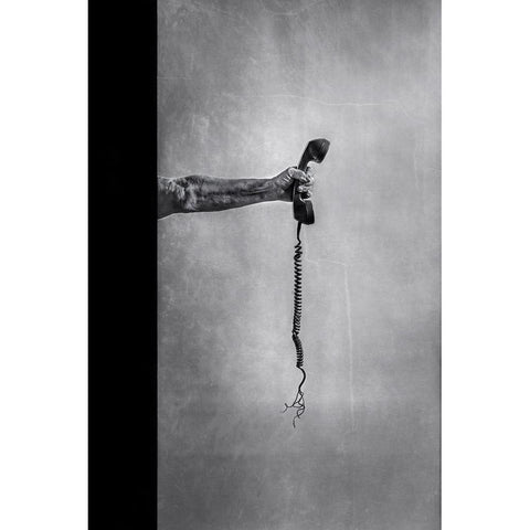 Broken Communication Black Modern Wood Framed Art Print with Double Matting by Clough, Stephen