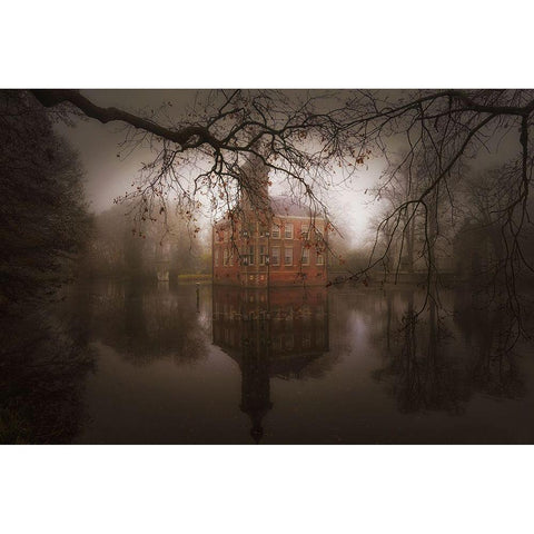 Autumn Dream Black Modern Wood Framed Art Print with Double Matting by Dingemans, Saskia