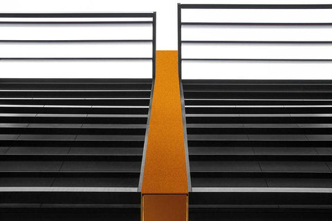 Golden Bar White Modern Wood Framed Art Print with Double Matting by Claes, Gilbert