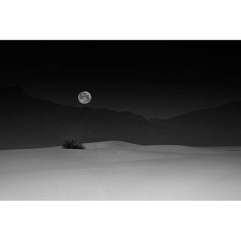 Full Moon Over White Sands Gold Ornate Wood Framed Art Print with Double Matting by Jacobs, Lydia