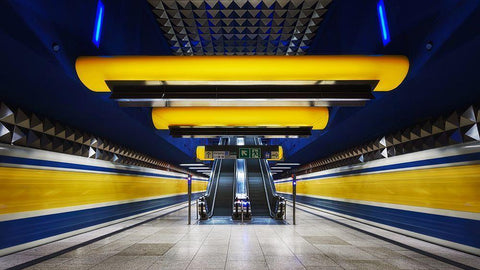 Diamond Underground White Modern Wood Framed Art Print with Double Matting by Ferrero, Ivan