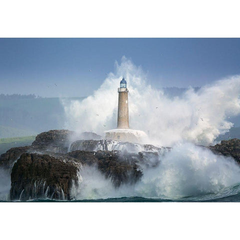 Wild Sea. White Modern Wood Framed Art Print by Saavedra Ruiz, Sergio