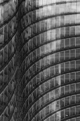 Sloping Lines Black Ornate Wood Framed Art Print with Double Matting by Van Son, Greetje