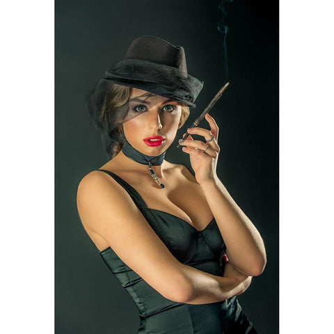 Masha White Modern Wood Framed Art Print by Kokinskiy, Sergey