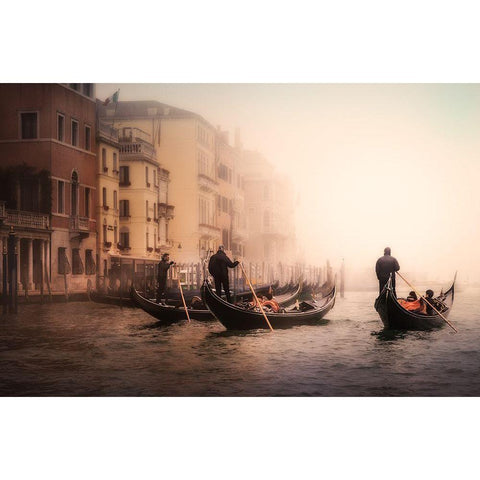 Foggy Venice White Modern Wood Framed Art Print by Scherhag, Ute