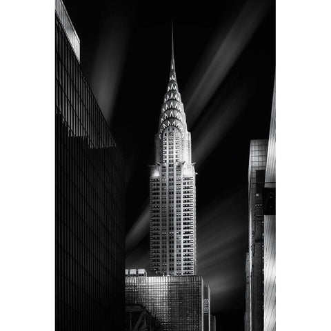 Chrysler Building Gold Ornate Wood Framed Art Print with Double Matting by Ruiz Dueso, Jorge