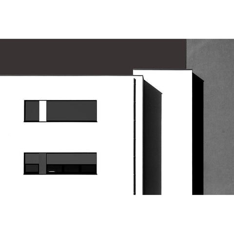 Nearly Graphic Black Modern Wood Framed Art Print by Niezen, Jan