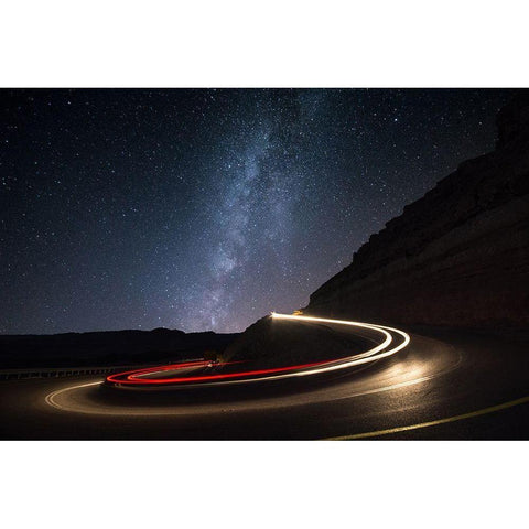 Milky Way Over Mitzpe Ramon Gold Ornate Wood Framed Art Print with Double Matting by Vansover, Erez