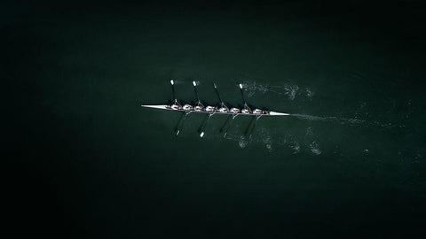 Teamwork Black Ornate Wood Framed Art Print with Double Matting by Sakai, Takane