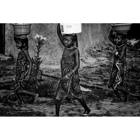 Back Home With The Water - Benin Black Modern Wood Framed Art Print with Double Matting by Inazio Kuesta, Joxe