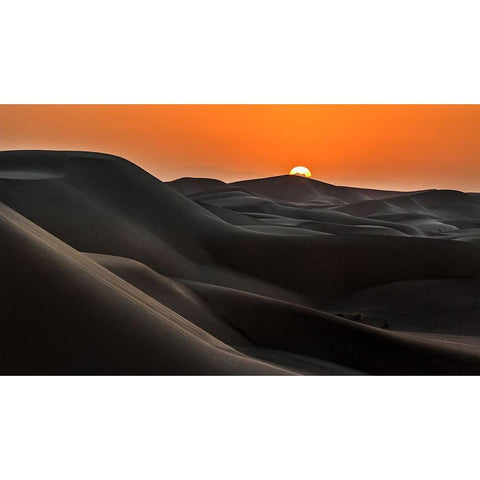 Sunrise Behind The Mountains Black Modern Wood Framed Art Print with Double Matting by Mehrafshar Efiap, Babak