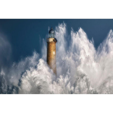 The Power Of The Sea. Black Modern Wood Framed Art Print by Saavedra Ruiz, Sergio