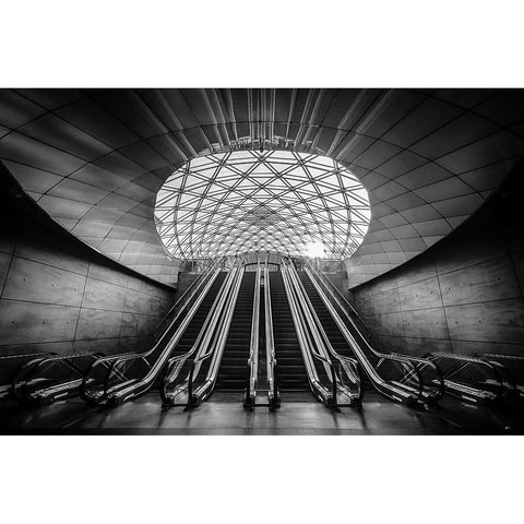 Triangeln Black Modern Wood Framed Art Print with Double Matting by Buder, Stefan