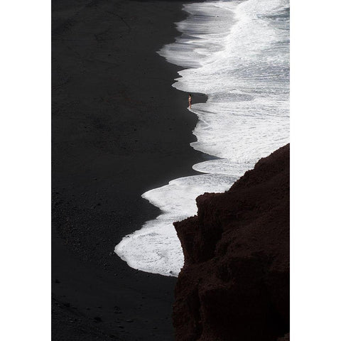 The Beach Black Modern Wood Framed Art Print with Double Matting by Sent, Cesare