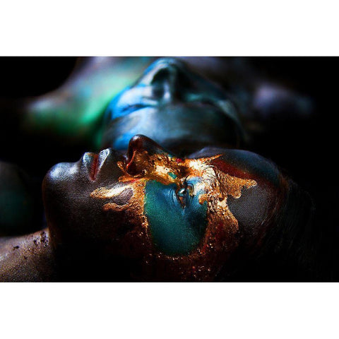 Two Continents. Yellowstone. Gold Ornate Wood Framed Art Print with Double Matting by Kovalev, Ivan