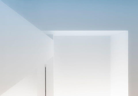 Abstract Interior White Modern Wood Framed Art Print with Double Matting by Van Son, Greetje