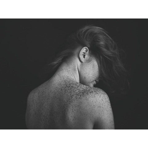 Freckles Black Modern Wood Framed Art Print with Double Matting by Nemcekova EP, Martina