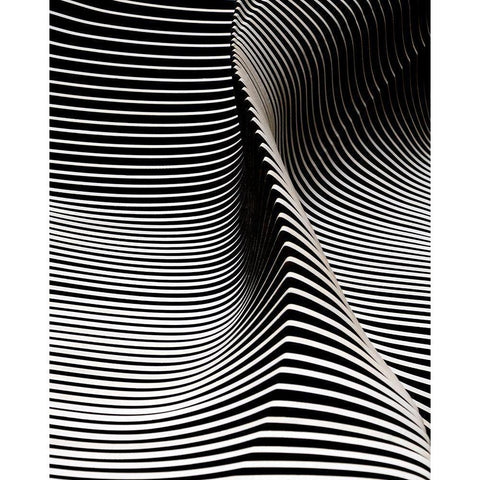 Wave 2 Black Modern Wood Framed Art Print with Double Matting by Behnamnasri