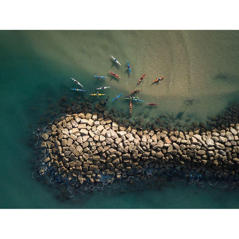 Gathering White Modern Wood Framed Art Print by Meirovich, Ido