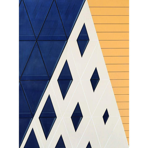 Rhombus White Modern Wood Framed Art Print by Hawerkamp, Hans-Wolfgang