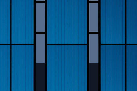 Blues And Black........... Black Ornate Wood Framed Art Print with Double Matting by Niezen, Jan