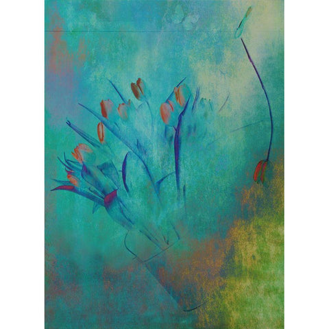 Tulips (2) Gold Ornate Wood Framed Art Print with Double Matting by Devos, Delphine