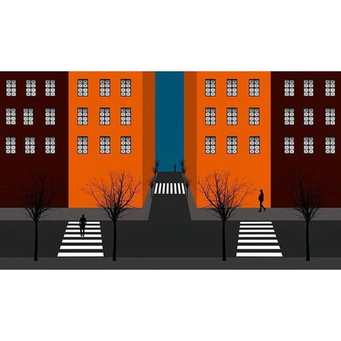 City In My World White Modern Wood Framed Art Print by Schuster, Inge