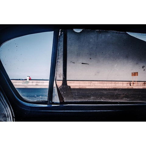 Malecon Black Modern Wood Framed Art Print by Bauer, Andreas