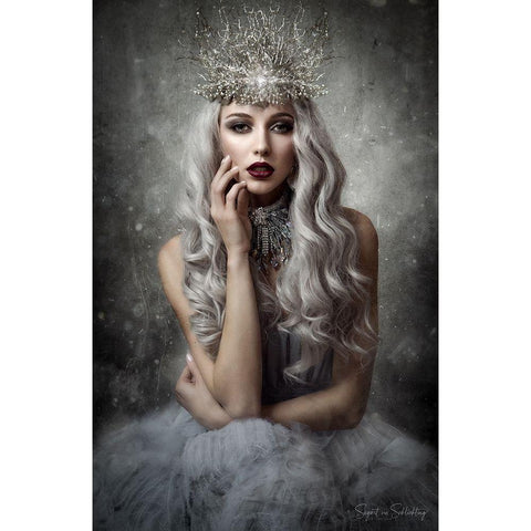 Ice Princess Black Modern Wood Framed Art Print with Double Matting by Siegart