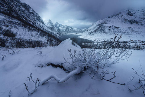 Winter Is Coming White Modern Wood Framed Art Print with Double Matting by Martin Castan, David