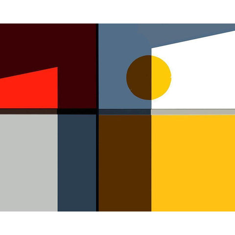 Quadrants Black Modern Wood Framed Art Print by Liu, Cindy